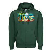 Sports Green love summer teacher Zipper Hoodie - Zillion Design Studio