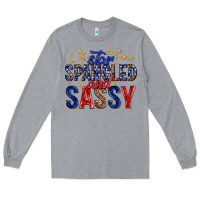 Heather Grey star spangled and sassy billie wilder Long Sleeve Tee - texasbilliewilder