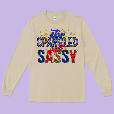 Long Sleeve Tee star spangled and sassy billie wilder