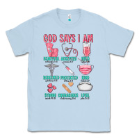 Dusty Blue god says i am Classic Tee - texasbilliewilder