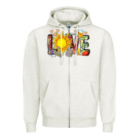 Oatmeal Heather love summer nurse Zipper Hoodie - Zillion Design Studio