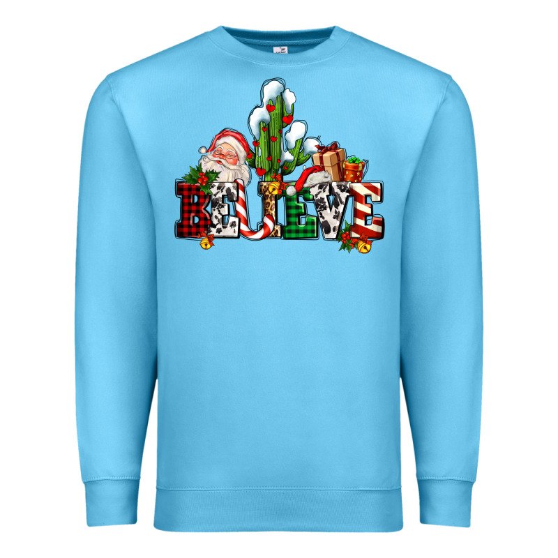 Believe Christmas And Santa Premium Sweatshirt by AdoDesignShop | Teevron