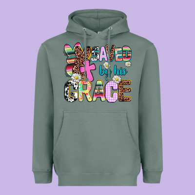 Saved By His Grace Heavyweight Hoodie Designed By Adodesignshop