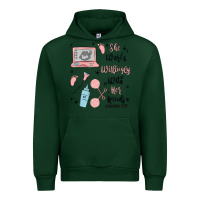 Forest Green she works willingly with her hands Urban Hoodie - MaliasSmallBusiness