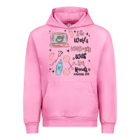 Fuchsia Pink she works willingly with her hands Urban Hoodie - MaliasSmallBusiness