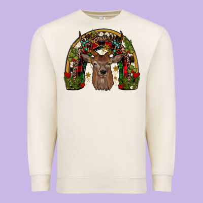 Deer Rainbow Premium Sweatshirt Designed By Jahusdesignshop