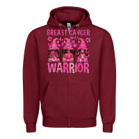 Burgundy Breast Cancer Warrior Afro Gnomes Zipper Hoodie - texasbilliewilder