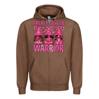 Chestnut Breast Cancer Warrior Afro Gnomes Zipper Hoodie - texasbilliewilder