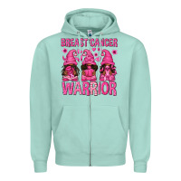 Seafoam Breast Cancer Warrior Afro Gnomes Zipper Hoodie - texasbilliewilder