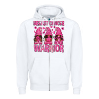 White Breast Cancer Warrior Afro Gnomes Zipper Hoodie - texasbilliewilder