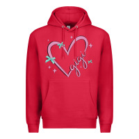 Cardinal gigi with heart and ribbons Premium Hoodie - MaliasSmallBusiness