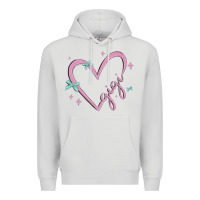 Dove Grey gigi with heart and ribbons Premium Hoodie - MaliasSmallBusiness