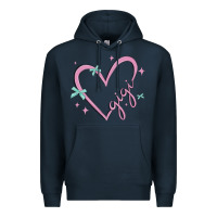 Navy gigi with heart and ribbons Premium Hoodie - MaliasSmallBusiness