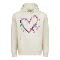 Oatmeal Heather gigi with heart and ribbons Premium Hoodie - MaliasSmallBusiness