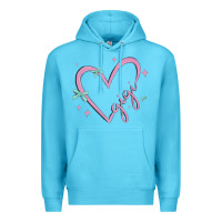 Ocean Blue gigi with heart and ribbons Premium Hoodie - MaliasSmallBusiness