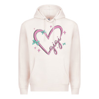 Pale Pink gigi with heart and ribbons Premium Hoodie - MaliasSmallBusiness