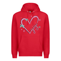 Red gigi with heart and ribbons Premium Hoodie - MaliasSmallBusiness