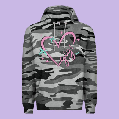 Gigi With Heart And Ribbons Premium Hoodie Designed By Maliassmallbusiness