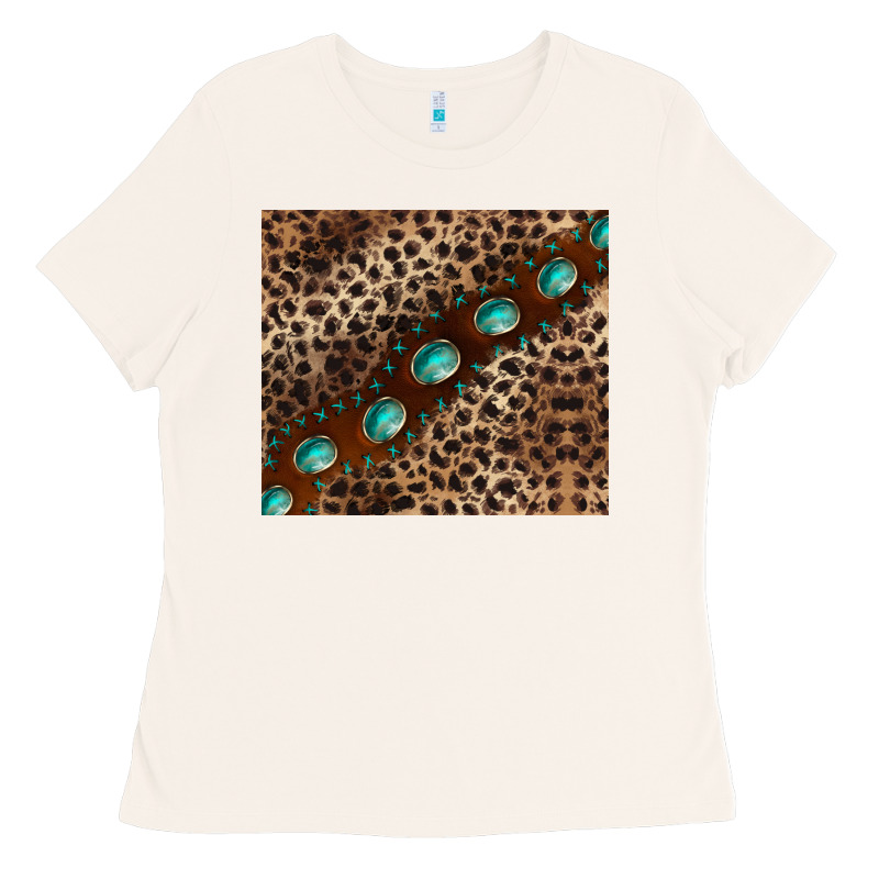Leopard Gemstone Leather Ladies Tee by BarkalooDesign | Teevron