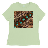 Matcha leopard gemstone leather Ladies Tee - BarkalooDesign