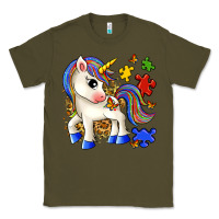 Army Green autism unicorn Classic Tee - Zillion Design Studio