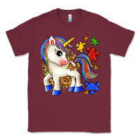 Burgundy autism unicorn Classic Tee - Zillion Design Studio