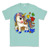 Seafoam autism unicorn Classic Tee - Zillion Design Studio