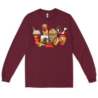Burgundy golden retriever coffee cups Long Sleeve Tee - Zillion Design Studio