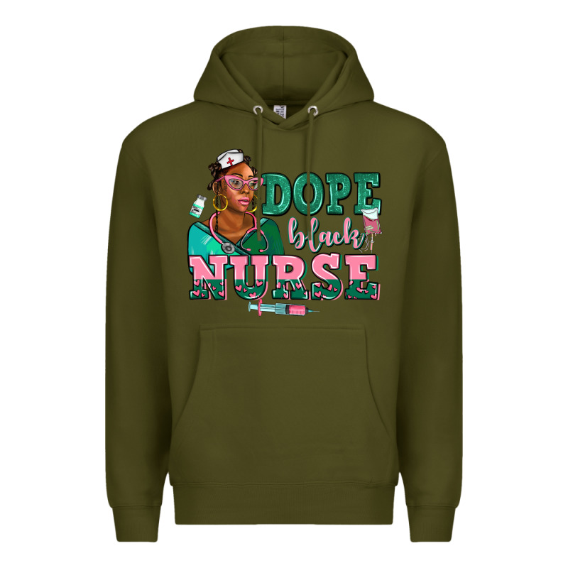 Afro  Nurse Dope Black Premium Hoodie by AdoDesignShop | Teevron
