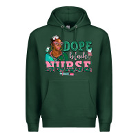 Sports Green afro  nurse dope black Premium Hoodie - AdoDesignShop