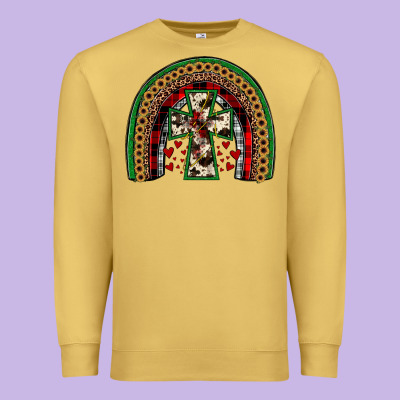 Cross Rainbow Premium Sweatshirt Designed By Jahusdesignshop