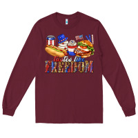 Burgundy tastes like freedom with leopard Long Sleeve Tee - texasbilliewilder