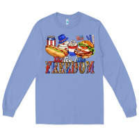 Colony Blue tastes like freedom with leopard Long Sleeve Tee - texasbilliewilder