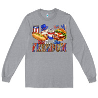 Heather Grey tastes like freedom with leopard Long Sleeve Tee - texasbilliewilder
