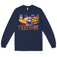 Navy tastes like freedom with leopard Long Sleeve Tee - texasbilliewilder