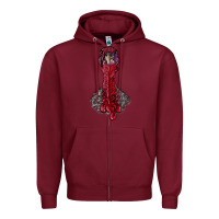 Burgundy gobble head Zipper Hoodie - RanaPortraitStore