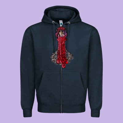 Gobble Head Zipper Hoodie Designed By Ranaportraitstore