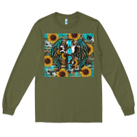 Army Green western hope sunflower's Long Sleeve Tee - RanaPortraitStore