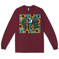 Burgundy western hope sunflower's Long Sleeve Tee - RanaPortraitStore