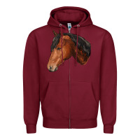 Burgundy horse Zipper Hoodie - RanaPortraitStore