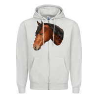 Dove Grey horse Zipper Hoodie - RanaPortraitStore