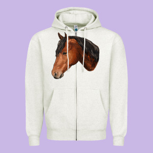Horse Zipper Hoodie Designed By Ranaportraitstore