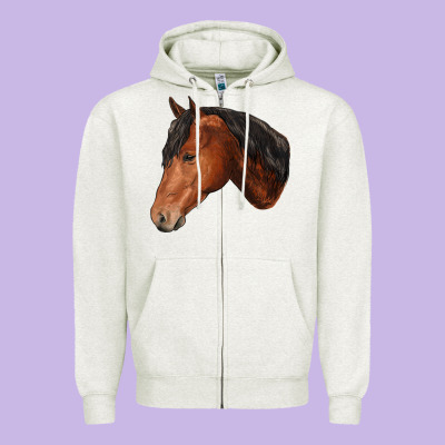 Horse Zipper Hoodie Designed By Ranaportraitstore