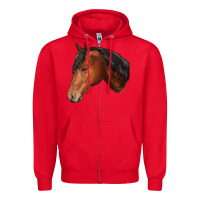 Red horse Zipper Hoodie - RanaPortraitStore