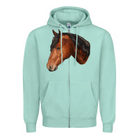Seafoam horse Zipper Hoodie - RanaPortraitStore
