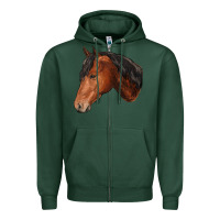 Sports Green horse Zipper Hoodie - RanaPortraitStore