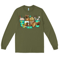 Army Green french bulldog coffee cups Long Sleeve Tee - Zillion Design Studio