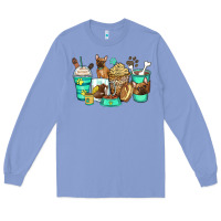 Colony Blue french bulldog coffee cups Long Sleeve Tee - Zillion Design Studio