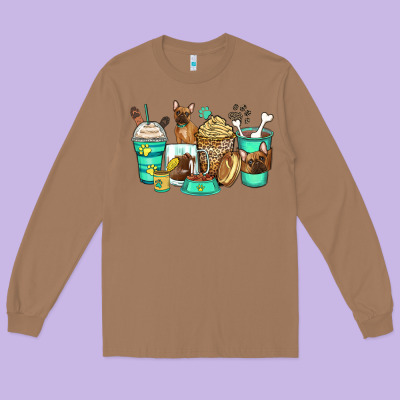 Long Sleeve Tee french bulldog coffee cups