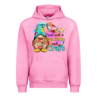 Fuchsia Pink i just want stay home and craft Urban Hoodie - NancyCooperArtShop